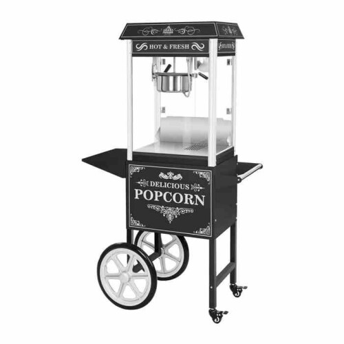 Retro zwarte popcornmachine met kar 14_0004908
