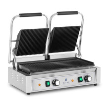 Macchina per Panini - HELLOSHOP26 - Doppia - 3600 Watt - Inox - Piastre Indipendenti