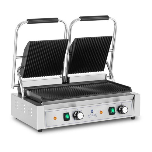 Machine à Panini - HELLOSHOP26 - Double - 3600 Watts - Inox - Plaques Indépendantes