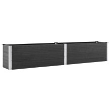 Jardinière bac lit surélevé plantes fleurs terrasse jardin de jardin 200 x 50 x 54 cm WPC gris 02_0039400