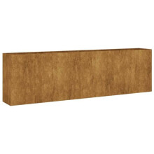 Jardinière bac lit surélevé - HELLOSHOP26 - Acier corten - 280 x 40 x 80 cm - Marron - Résistant intempéries