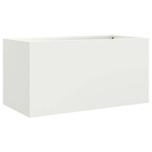 Jardinière bac lit surélevé - HELLOSHOP26 - 62 x 30 x 29 cm - Acier laminé à froid - Blanc - Rectangulaire