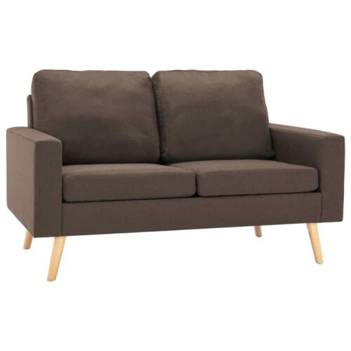Conjunto de sofás de 2 peças tecido marrom 02_0020184