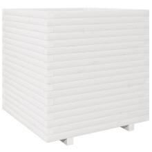 Jardinière - HELLOSHOP26 - Bac surélevé - Bois de pin massif - 70 x 70 x 72,5 cm - Blanc