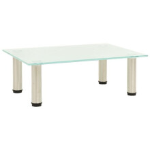 Meuble TV - HELLOSHOP26 - Givré - Verre trempé - Acier inoxydable - 40 x 35 x 17 cm