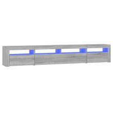 Meuble TV - SONOMA - 240 x 35 cm - Bois d'ingénierie - Éclairage LED RVB - Grand espace de rangement