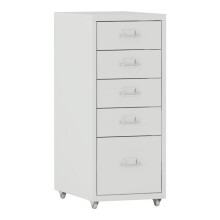 Caixa de escritório - HELLOSHOP26 - 5 gavetas - Branco - Metal - Com rodas