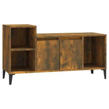 Meuble TV - HELLOSHOP26 - Buffet TV - Chêne fumé - 100 x 35 x 55 cm - Bois d'ingénierie