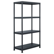 Opslagrekken 100 kg 60 x 30 x 138 cm zwart plastic 02_0000634