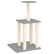 Kattenboom meubel toren klimmen speelgoed krabben krabber steiger platform met sisal krabpalen lichtgrijs 85,5 cm grijs 02_0022625