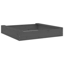 "Area giochi per bambini in legno di pino massello grigio con panchine quadrate"