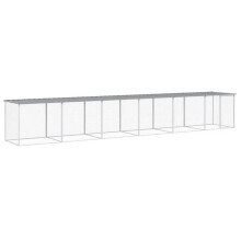 Poulailler enclos cage poules avec toit clair 603 x 98 x 90 cm acier galvanisé gris 02_0043987