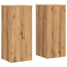 Supports pour plantes - HELLOSHOP26 - Lot de 2 - Bois d'ingénierie - Marron - 30x30x70 cm