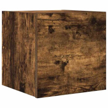 Meuble TV - HELLOSHOP26 - Mural - Chêne fumé - 30,5 x 30 x 30 cm - 60 kg max