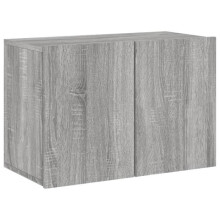 Meuble TV multimédia étagère télévision buffet téléviseur salle à manger salon chambre mural sonoma 60 x 30 x 41 cm gris 02_0028189