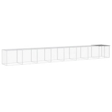 Poulailler enclos cage poules avec toit clair 803 x 98 x 90 cm acier galvanisé gris 02_0043988