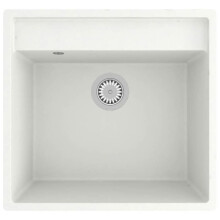 Fregadero de cocina con orificio de desborde 53 x 50 cm granito blanco 02_0002384