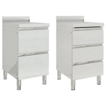 Set di 2 armadi da cucina commerciali 96 cm acciaio Inossidabile 02_0000004