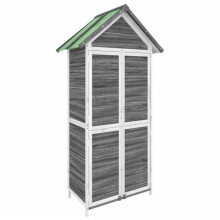 Casa de jardín - HELLOSHOP26 - Cobertizo - Madera de pino maciza - 89 x 52,5 x 175 cm - Techo impermeable