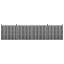 kit de 4 clôtures barrière brise vue brise vent bois composite (WPC) gris 185 x