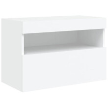 Meuble TV Mural - HELLOSHOP26 - Bois d'ingénierie - Lumières LED RVB - 60 x 30 x 40 cm