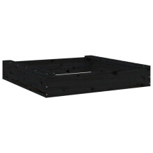 "Scivolo per bambini, area giochi giardino esterno con sedili quadrati in legno di pino massello nero 02_0041526"
