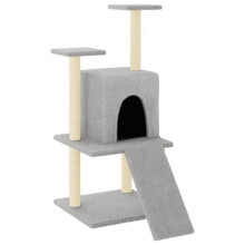 Kattenboom meubel toren klimmen speelgoed krabben krabpaal klimplatform met sisal krabbers licht 110 cm grijs 02_0022548