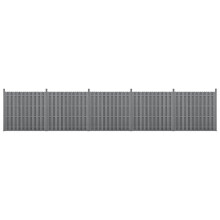 kit de 5 clôtures barrière brise vue brise vent bois composite (WPC) gris 185 x