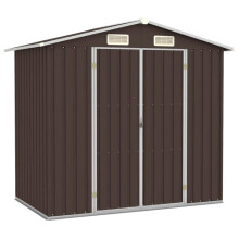Rifugio da giardino casetta capanno casa di stoccaggio rimessa esterna capannone attrezzi robusto 205 x 129 x 183 cm acciaio galvanizzato