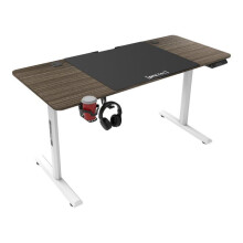 Bureau - HELLOSHOP26 - Ajustável - 140 x 60 cm - Altura 72-117 cm - Aparência de madeira