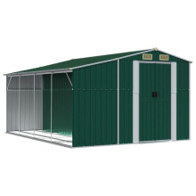Cobertizo de jardín - HELLOSHOP26 - Cabanon - Acero galvanizado - 277 x 365,5 x 179 cm - Verde