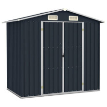 Casetta da giardino - Robusta - Acciaio zincato - 205 x 129 x 183 cm - Apertura doppia - Ventilazione integrata