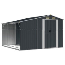 Cobertizo de jardín cabaña almacén casa de almacenamiento trastero exterior garaje herramientas robusto 277 x 279 x 179 cm acero galvanizado