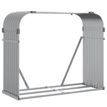 Suporte para lenha - HELLOSHOP26 - 120x45x100 cm - Aço galvanizado - Cinza claro - Armazenamento exterior