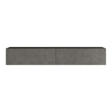 Móvel de TV - HELLOSHOP26 - 2 portas - Preto efeito betão - 29,5 x 180 x 31,5 cm - Montagem fácil