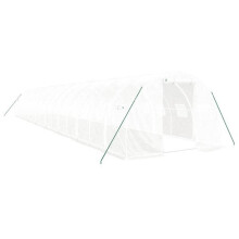 Tenda de estufa abrigo planta flor legumes com estrutura em aço 48 m² 16 x 3 x 2 m branco 02_0044597