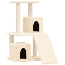 Kattenboom meubel toren klim speelgoed krabben krabpalen klimplatform met sisal krabbers 82 cm crème 02_0022523