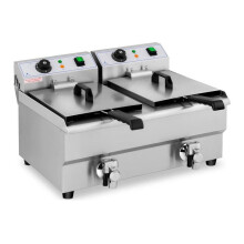 Professionele elektrische friteuse restaurant 2 x 10 liter afvoerkraan 14_0001786