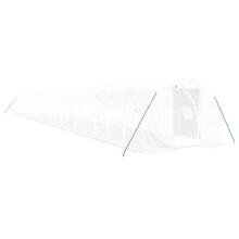 Invernadero de jardín para plantas, flores y verduras con estructura de acero, 72 m², 24 x 3 x 2 m, blanco 02_0044627