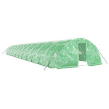 Invernadero tienda refugio planta flor verduras con estructura de acero 120 m² 24 x 5 x 2,3 m verde 02_0044544