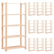 Vijflaags opbergmeubels 10 stuks 80 x 38 x 170 cm Vuren 250 kg beige 02_0045729
