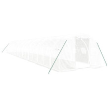 Serre - HELLOSHOP26 - 18x3x2m - Acero galvanizado - Cubierta PE resistente - Blanco