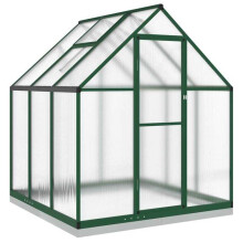 Serre tent abri plant bloem groenten met basisframe 169 x 169 x 202 cm aluminium groen 02_0044491
