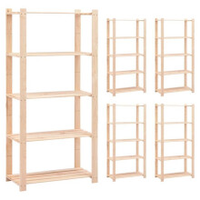 Vijf niveaus opbergmeubels rekken 5 stuks 80 x 38 x 170 cm Vuren 250 kg beige 02_0045732
