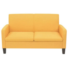 Canapé 2 lugares - HELLOSHOP26 - Amarelo - Tecido suave - Design contemporâneo - Montagem fácil