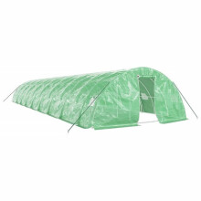 Serre tent abri plant bloem groenten met stalen frame 90 m² 18 x 5 x 2,3 m groen 02_0044642