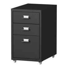 Caisson de bureau - HELLOSHOP26 - 3 gavetas - Aço - Preto fosco - 48 x 28 x 41 cm