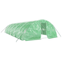 Invernadero tienda refugio planta flor verduras con marco de acero 60 m² 12 x 5 x 2,3 m verde 02_0044614