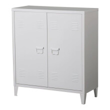 Armário de escritório - Metal - 2 portas - Branco - 90 cm - Design contemporâneo