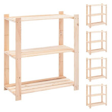 Drie niveaus opbergmeubels 5 stuks 80 x 38 x 90 cm Vuren 150 kg beige 02_0045726